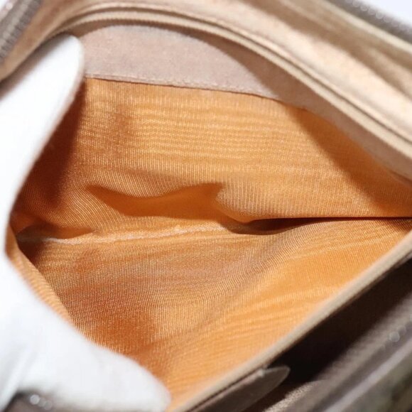 GUCCI GG Supreme Web Sherry Line Bag PVC Beige Gold - Picture 13 of 16